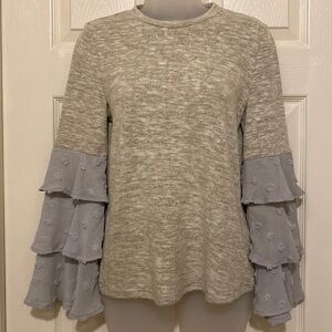 THML Ruffled Long Sleeve Shirt Size XS
